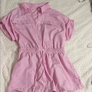 SHEIN Pink Striped Romper